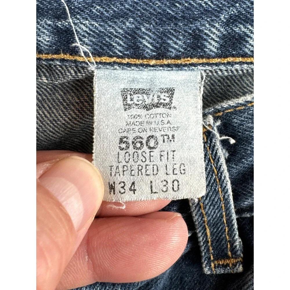 Vintage Levi's 560 Loose Tapered Jeans 34x30 Medium Wash Made In USA